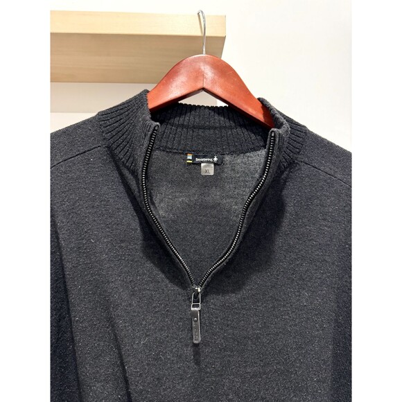 SmartWool Mens Sparwood Half Zip Sweater Size XL Gray Wool Academia Grandpa - Picture 3 of 7
